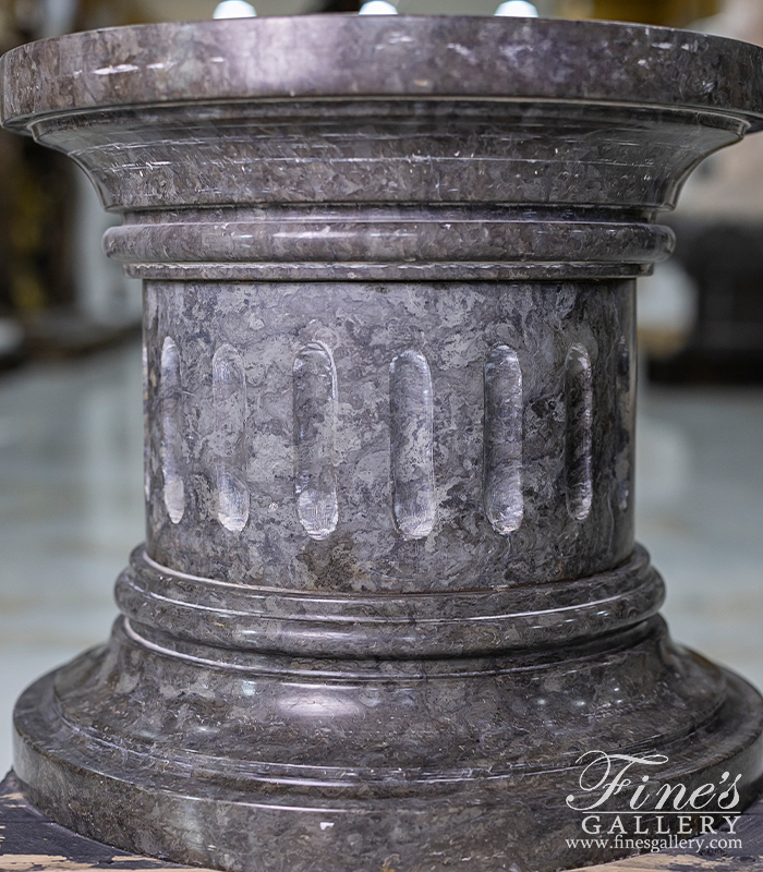 Marble Bases  - Short Black Marble Column Base - MBS-055